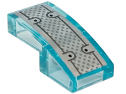LEGO Plate W. Bow 1x2x2/3 W. Silver Pattern Transparent Ljusblå R0896-6585390