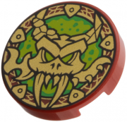 LEGO Flat Tile Round 2x2 Dragon Skull Mörkröd R0694-6578517