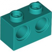 LEGO Technic Brick 1x2 W. 2 Holes Blågrön T1186-6611050