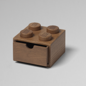 LEGO Låda i trä med 4 knoppar - Mörk ek 40200902