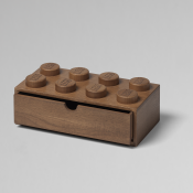 LEGO Låda i trä med 8 knoppar - Mörk ek 40210902