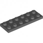 LEGO Plate 2x6 mörkgrå 4211002-R446