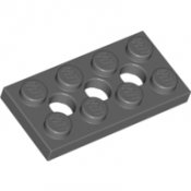 LEGO Technic Plate 2x4, 3XØ4.9 mörkgrå 4227398-T360