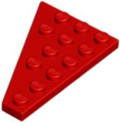 LEGO Right Plate 4x6  Deg. 27 Röd B3535-6439456
