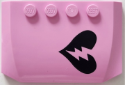LEGO Plate 4x6x2/3 Brustet Hjärta Rosa R1596-6551351