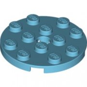 LEGO Plate 4x4 Round W. Snap Medium Azur B1902-6102828