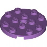LEGO Plate 4x4 Round W. Snap Medium Lavender 6134717-B3212