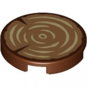 LEGO Flat Tile Round 2x2 No.1075 Tree Stump Rödbrun R0650-6182435