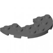 LEGO Plate Half Circle 3x6 W. Cut Mörkgrå B2334-6218084