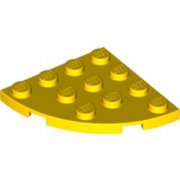 LEGO Plate 4x4 1/4 Circle Gul B3804-6344217