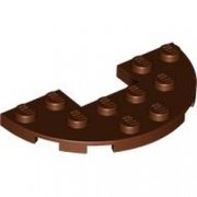 LEGO Plate Half Circle 3x6 W. Cut Rödbrun B4105-6430291
