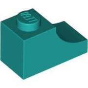 LEGO Brick 1x2 Outside Half Arch No.1 Blågrön B2569-6431332