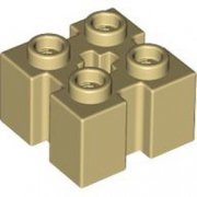 LEGO Technic Brick 2x2 W. Groove A Cross Hole Beige T1173-6454937