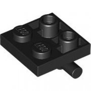 LEGO Plate 2x2 W. Horizontal 3.2 Shaft Svart B3498-6488003