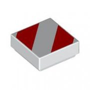 LEGO Flat Tile 1x1 Warning Vit R0580-6493199