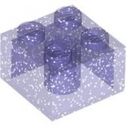 LEGO Brick 2x2 Transparent Lila Glitter B2396-6514095