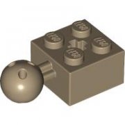 LEGO Brick 2x2 W. Ball Ø10.2 Mörkbeige B4120-6536426