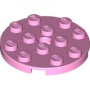 LEGO Plate 4x4 Round W. Snap Rosa B3879-6543502