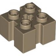 LEGO Technic Brick 2x2 W. Groove A Cross Hole Mörkbeige T1157-6546101