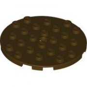 LEGO Plate 6x6 Round W. Tube Snap Mörkbrun B4208-6578875