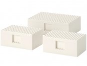 LEGO IKEA låda med lock, set om 3 vit PE770441