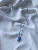 Halsband 2x4 med diamant Blå S005