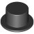 LEGO Mini Top Hat Svart 4105175-R0923