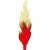 LEGO Eldsflamma 7M Shaft Ø3,2 Transparent Röd/Gul R0-6513987