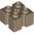 LEGO Technic Brick 2x2 W. Groove A Cross Hole Mörkbeige T1157-6546101
