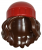 LEGO Mini Hatt med hår Rödbrun/Röd R0934-80577pb03