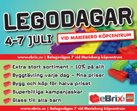 Ebrix LEGO Dagar 4-7 Juli. Marieberg Köpcentrum Örebro