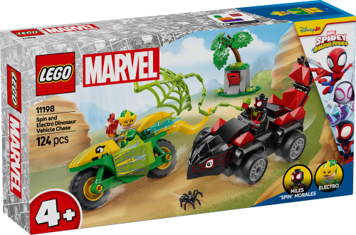 LEGO Super Heroes 4+ Spins och Electros jakt med dinosauriefordon 11198