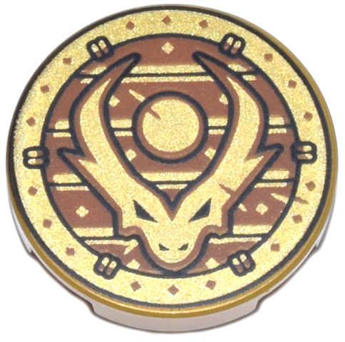 LEGO Flat Tile Round 2x2 Drakhuvud Guld R0667-6578513