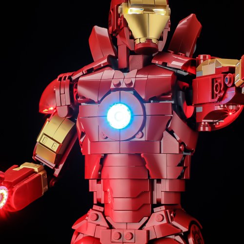 Belysning till Super Heroes Iron Man Mark 3 samlarutgåva 76344