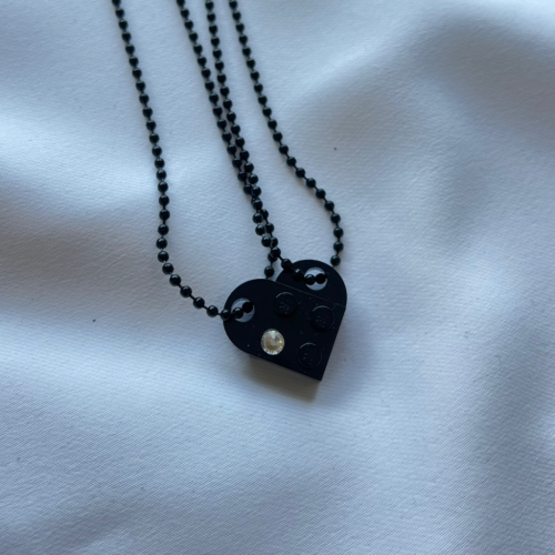 Halsband hjärta Best Friends svart S002