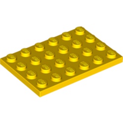 LEGO Plate 4x6 Gul B0321-303224