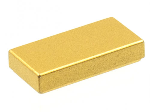 LEGO Flat Tile 1x2 Metallic Guld B0761-6265247