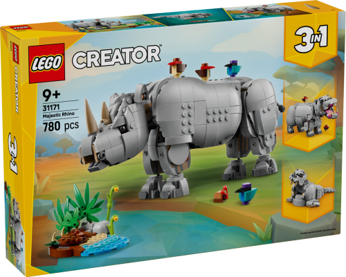 LEGO Creator Vilda djur majestätisk noshörning med fåglar 31171