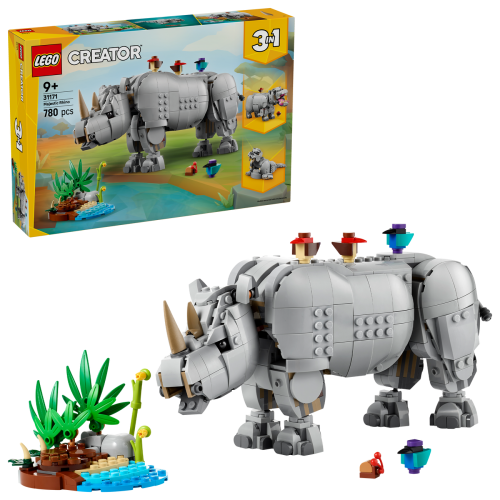 LEGO Creator Vilda djur majestätisk noshörning med fåglar 31171 | Lego | Bra Leksaker