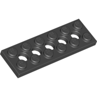 LEGO Technic Plate 2×6 W. Holes svart 3200126-T9