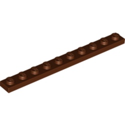 LEGO Plate 1x10 R&ouml;dbrun B0442-4223683