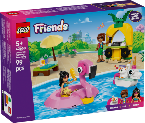 LEGO Friends Poolparty med enhörning och flamingo 42658
