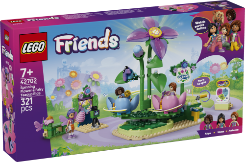 LEGO Friends Snurrande tekoppskarusell med blom och älvtema 42702