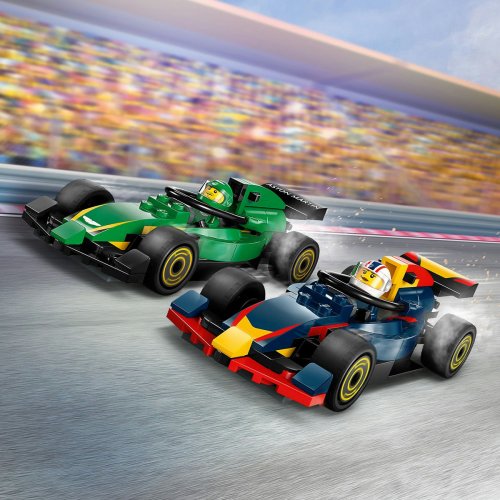 LEGO City F1 lastbil med RB20 och AMR24 F1 bilar 60445