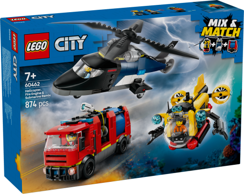 LEGO City Helikopter, brandbil och ubåt 60462