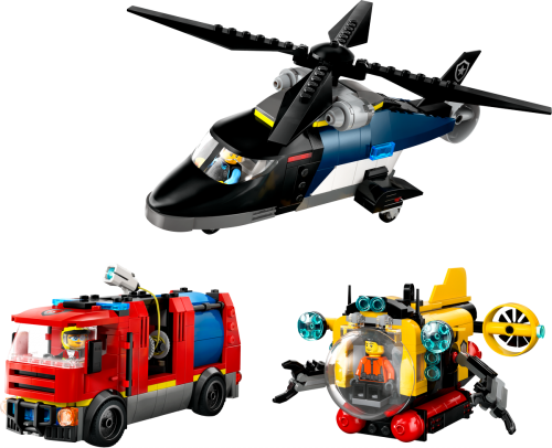 LEGO City Helikopter, brandbil och ubåt 60462