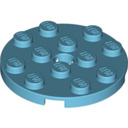 LEGO Plate 4x4 Round W. Snap Medium Azur B1902-6102828