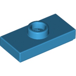 LEGO Plate 1x2 W. 1 Knob Mörk Azur B3573-6151671