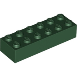 LEGO Brick 2x6 M&ouml;rkgr&ouml;n B3608-6215657