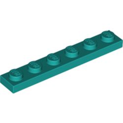 LEGO Plate 1x6 Blågrön B2256-6291782